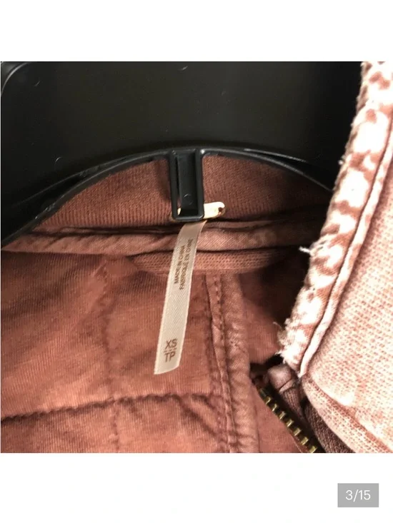 Free People Oversized Quilted Dolman Jacket Cherry Cola great size XS - Picture 3 of 12